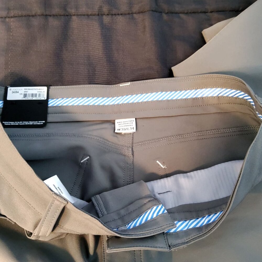 Footjoy Mens Athletic Fit Golf Pants Size 30/34 Polyester/Spandex Gray - Picture 5 of 8